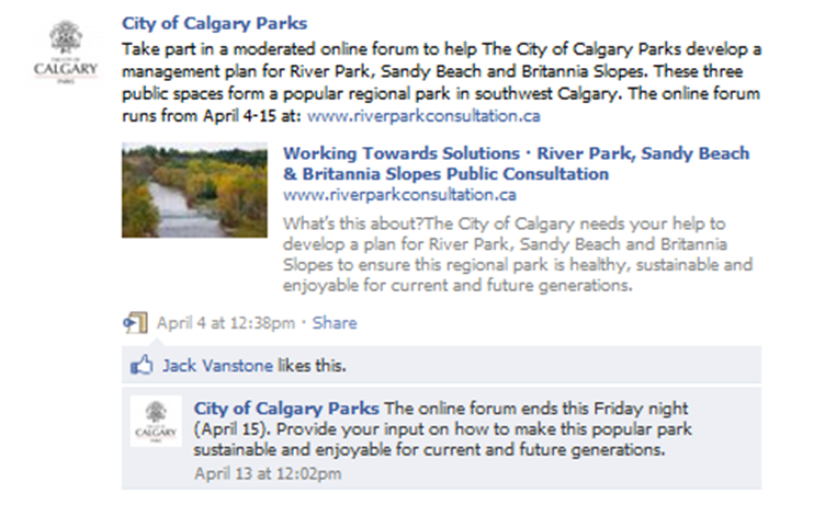 Calgary Consultation Facebook